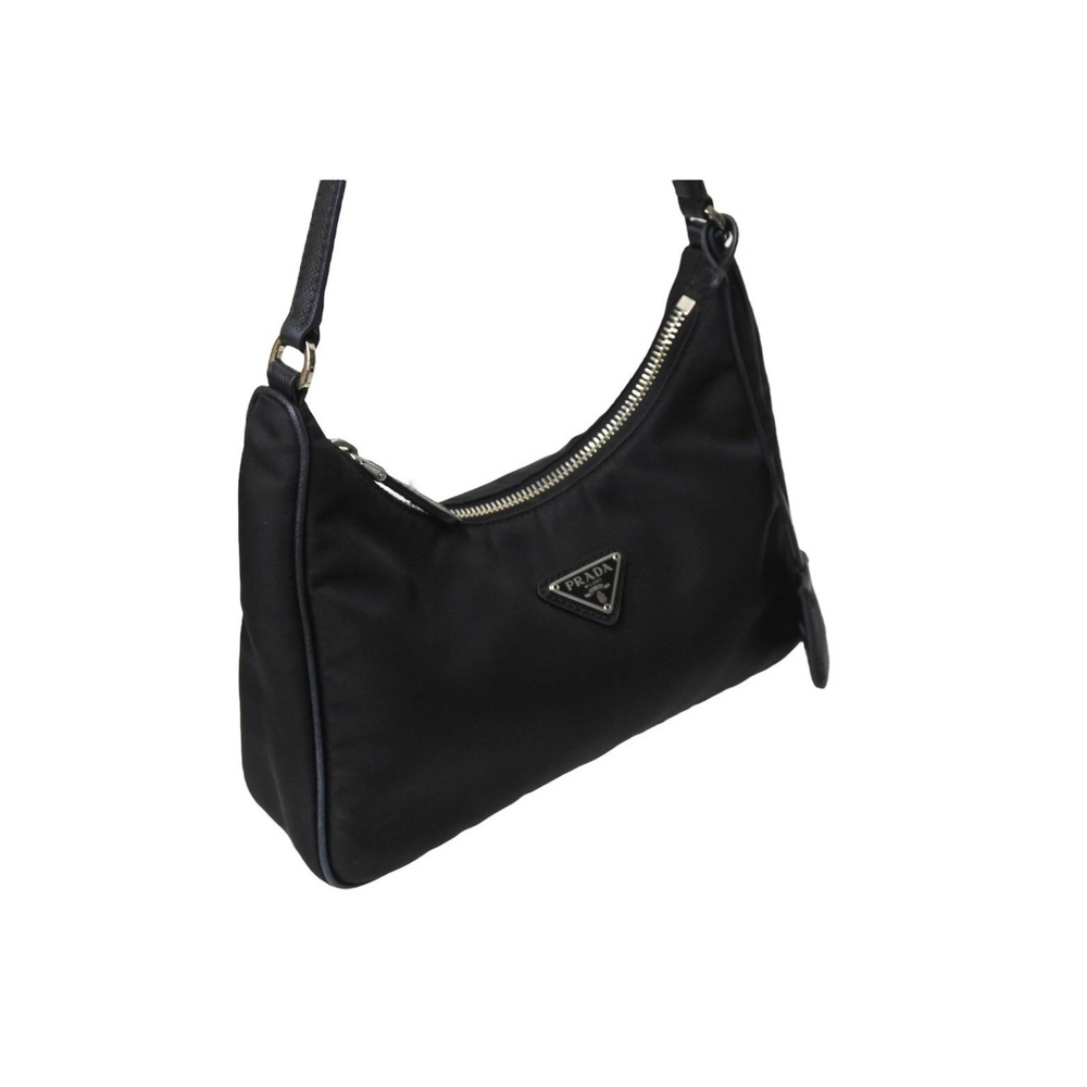 PRADA Hobo One Shoulder Hobo Bag Re Edition Triangle Logo Black - Picture 4 of 10